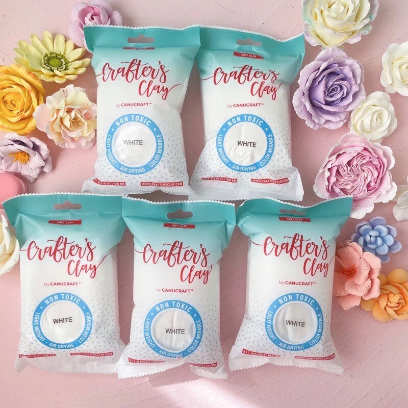 White Air Dry Clay Set – 5 Bags of Soft, Smooth Modeling Clay for Handmade Crafts & DIY Projects